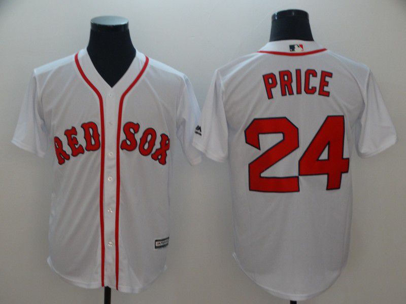 Men Boston Red Sox 24 Price White Game MLB Jerseys